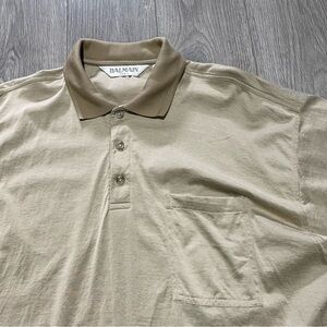 Balmain oversized polo shirt in tan size L fit like a XL